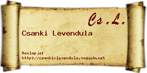 Csanki Levendula névjegykártya